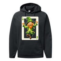 Leprechaun Shamrock Card St Paddys Day Festival Performance Fleece Hoodie