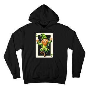 Leprechaun Shamrock Card St Paddys Day Festival Hoodie