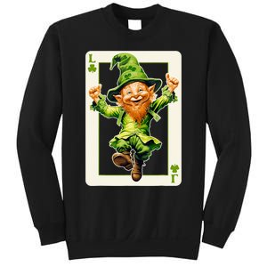 Leprechaun Shamrock Card St Paddys Day Festival Sweatshirt