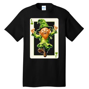 Leprechaun Shamrock Card St Paddys Day Festival Tall T-Shirt