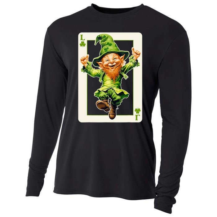 Leprechaun Shamrock Card St Paddys Day Festival Cooling Performance Long Sleeve Crew