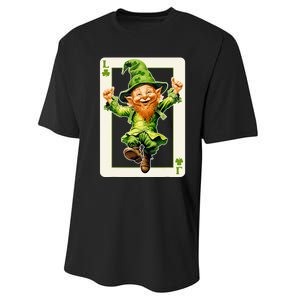 Leprechaun Shamrock Card St Paddys Day Festival Performance Sprint T-Shirt