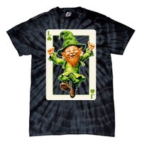 Leprechaun Shamrock Card St Paddys Day Festival Tie-Dye T-Shirt