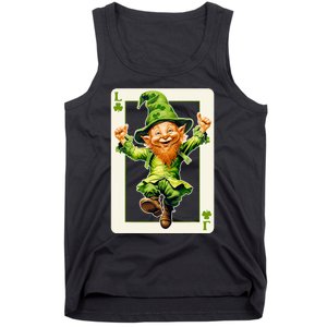 Leprechaun Shamrock Card St Paddys Day Festival Tank Top