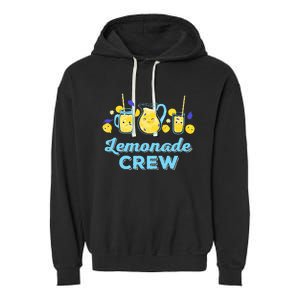 Lemonade Stand Crew and Boss Lemon Juice Summer Garment-Dyed Fleece Hoodie