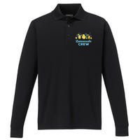 Lemonade Stand Crew and Boss Lemon Juice Summer Performance Long Sleeve Polo