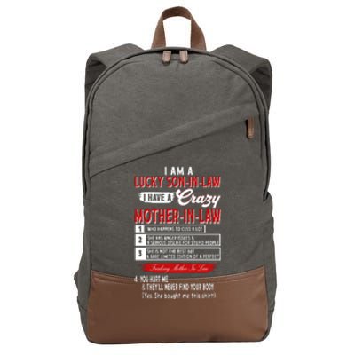 Like Soninlaw Crazy Motherinlaw Cotton Canvas Backpack