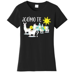 Llama Shirts Como Te LLamas Funny Spanish Teacher Gift Women's T-Shirt