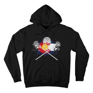 Lacrosse Sticks Crossed Helmet Lax Colorado Flag Hoodie