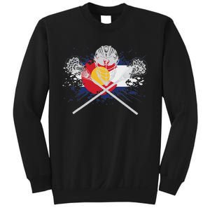 Lacrosse Sticks Crossed Helmet Lax Colorado Flag Sweatshirt