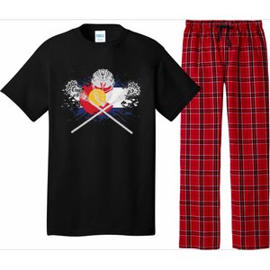 Lacrosse Sticks Crossed Helmet Lax Colorado Flag Pajama Set