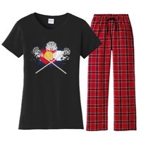 Lacrosse Sticks Crossed Helmet Lax Colorado Flag Women's Flannel Pajama Set