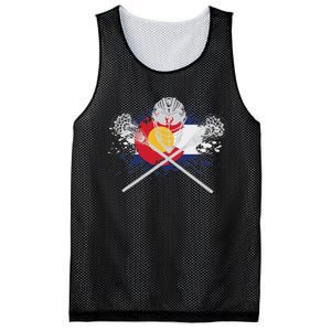 Lacrosse Sticks Crossed Helmet Lax Colorado Flag Mesh Reversible Basketball Jersey Tank