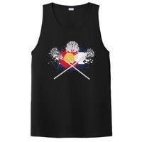 Lacrosse Sticks Crossed Helmet Lax Colorado Flag PosiCharge Competitor Tank