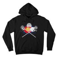 Lacrosse Sticks Crossed Helmet Lax Colorado Flag Tall Hoodie