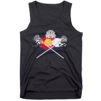 Lacrosse Sticks Crossed Helmet Lax Colorado Flag Tank Top