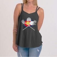 Lacrosse Sticks Crossed Helmet Lax Colorado Flag Women's Strappy Tank