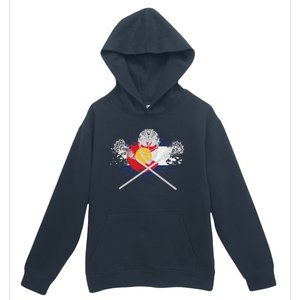 Lacrosse Sticks Crossed Helmet Lax Colorado Flag Urban Pullover Hoodie