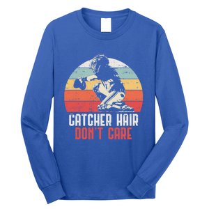 Love Softball Catcher Hair DonT Care Fun Gift Design Gift Long Sleeve Shirt