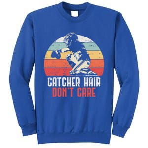 Love Softball Catcher Hair DonT Care Fun Gift Design Gift Sweatshirt