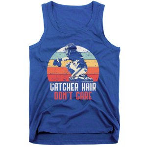 Love Softball Catcher Hair DonT Care Fun Gift Design Gift Tank Top