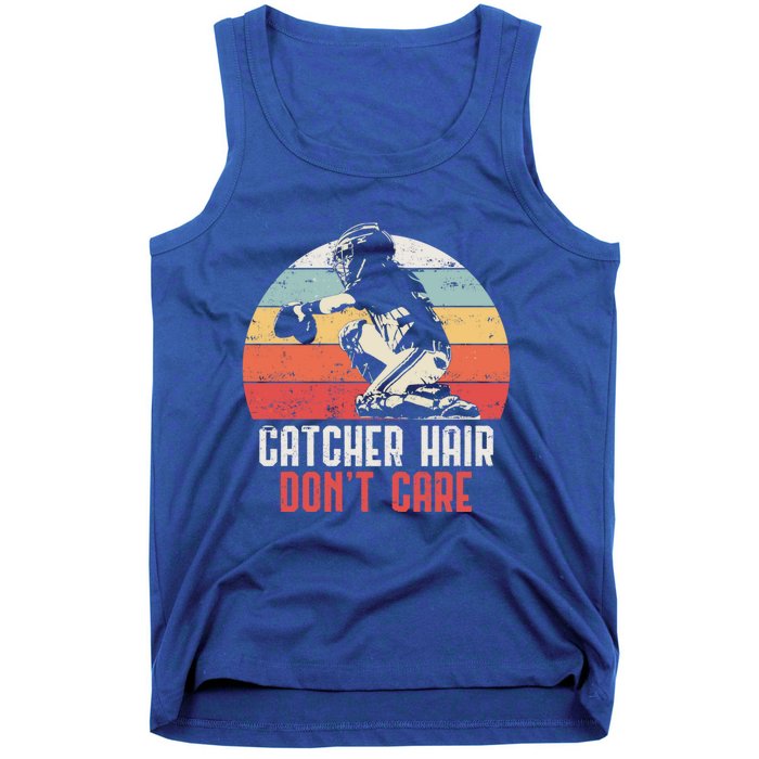 Love Softball Catcher Hair DonT Care Fun Gift Design Gift Tank Top