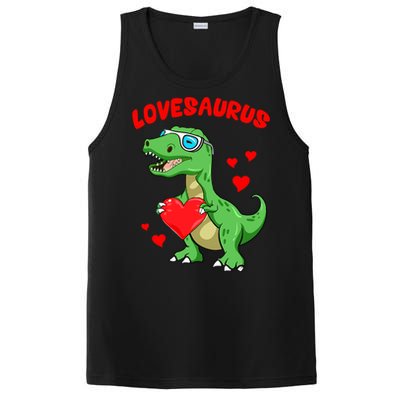 Love Saurus Cute Dinosaur Heart Valentine Gift PosiCharge Competitor Tank