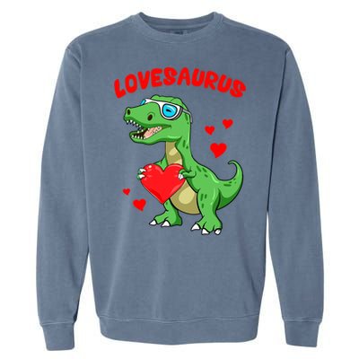 Love Saurus Cute Dinosaur Heart Valentine Gift Garment-Dyed Sweatshirt