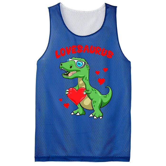 Love Saurus Cute Dinosaur Heart Valentine Gift Mesh Reversible Basketball Jersey Tank