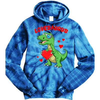 Love Saurus Cute Dinosaur Heart Valentine Gift Tie Dye Hoodie