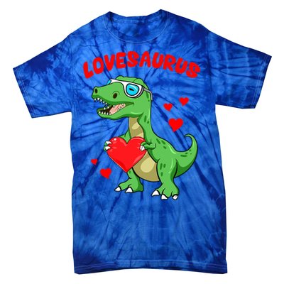 Love Saurus Cute Dinosaur Heart Valentine Gift Tie-Dye T-Shirt