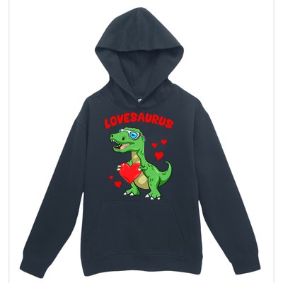 Love Saurus Cute Dinosaur Heart Valentine Gift Urban Pullover Hoodie