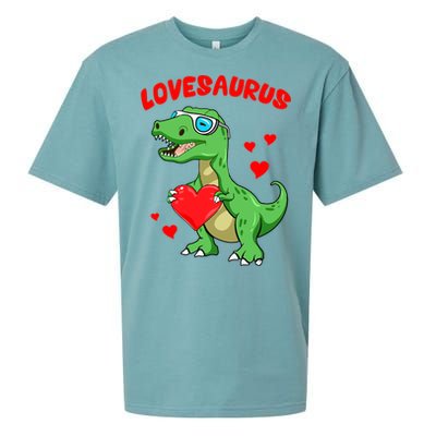 Love Saurus Cute Dinosaur Heart Valentine Gift Sueded Cloud Jersey T-Shirt