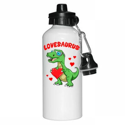 Love Saurus Cute Dinosaur Heart Valentine Gift Aluminum Water Bottle 