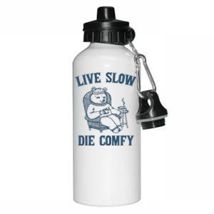 Live Slow Die Comfy Retro Aluminum Water Bottle 