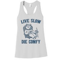 Live Slow Die Comfy Retro Women's Racerback Tank