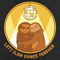 Let's Slow Dance Forever Funny Sloth 7 Panel Mesh Trucker Snapback Hat
