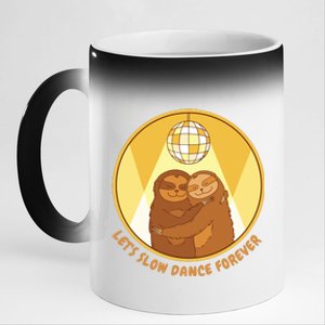 Let's Slow Dance Forever Funny Sloth 11oz Black Color Changing Mug