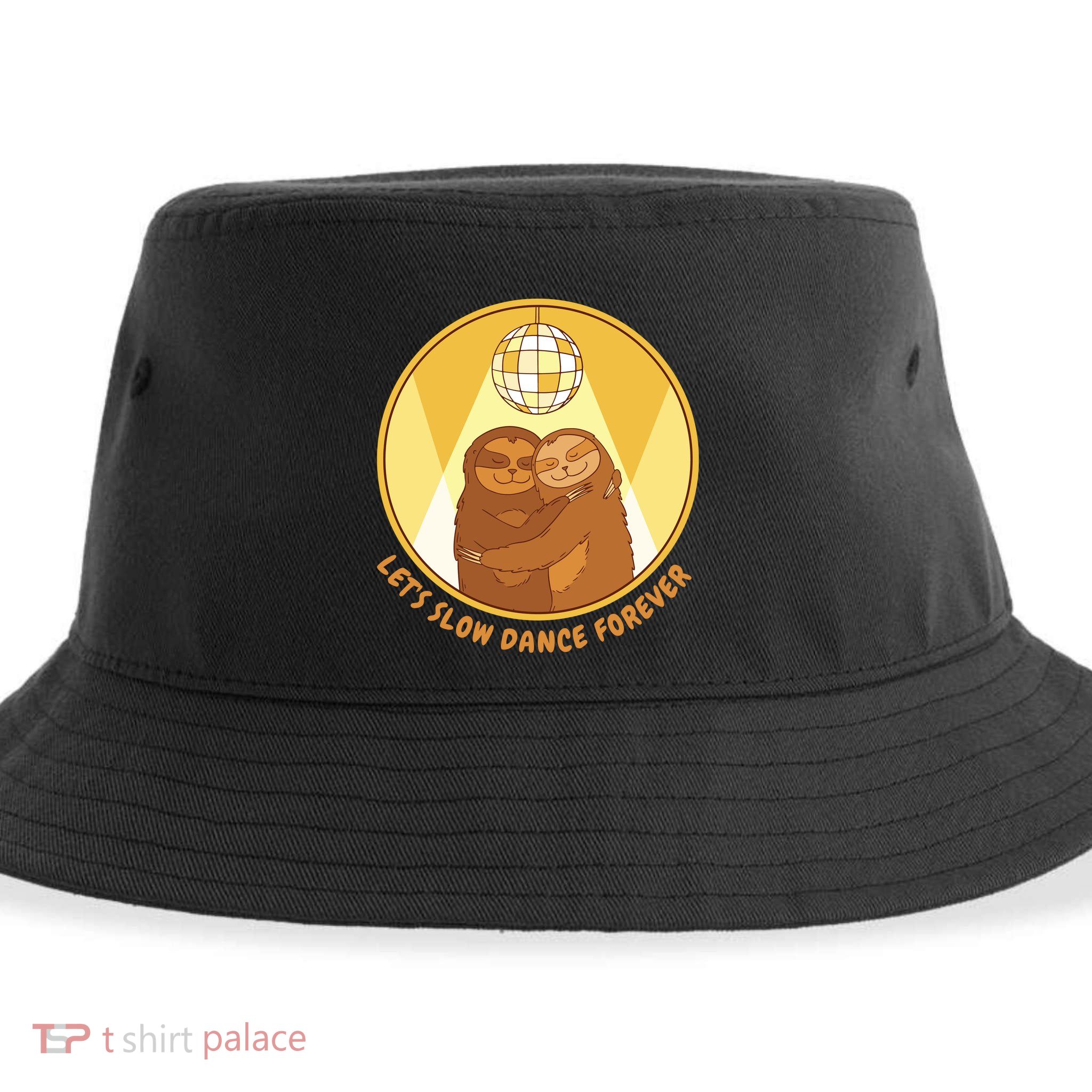 Let's Slow Dance Forever Funny Sloth Sustainable Bucket Hat