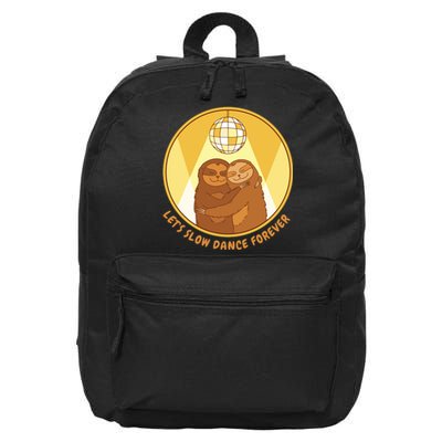 Let's Slow Dance Forever Funny Sloth 16 in Basic Backpack