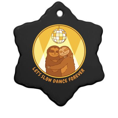 Let's Slow Dance Forever Funny Sloth Ceramic Star Ornament