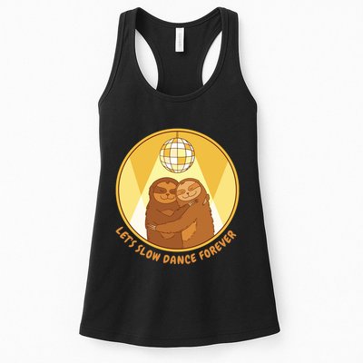 Let's Slow Dance Forever Funny Sloth Womens Tank Top