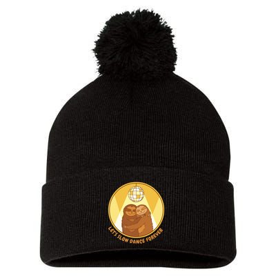 Let's Slow Dance Forever Funny Sloth Pom Pom 12in Knit Beanie
