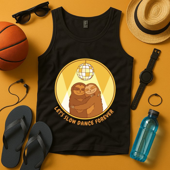 Let's Slow Dance Forever Funny Sloth Tank Top