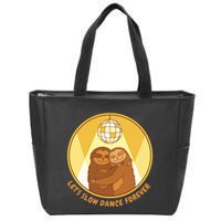 Let's Slow Dance Forever Funny Sloth Zip Tote Bag