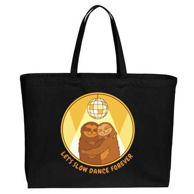 Let's Slow Dance Forever Funny Sloth Cotton Canvas Jumbo Tote