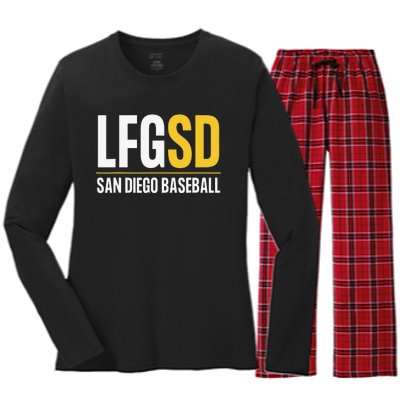 LFGSD San Diego Baseball Supporters Fans Women's Long Sleeve Flannel Pajama Set 