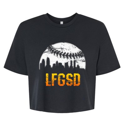 LFGSD San Diego Skyline Baseball Bella+Canvas Jersey Crop Tee