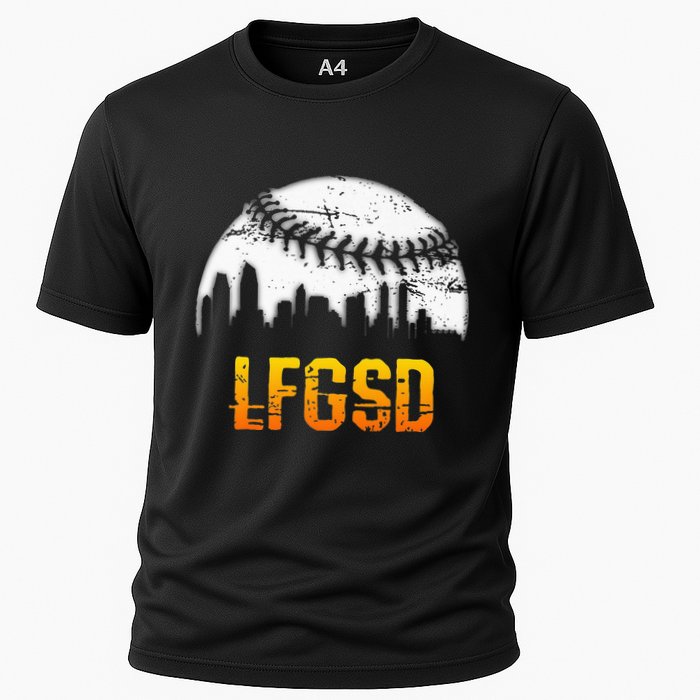 LFGSD San Diego Skyline Baseball Cooling Performance Crew T-Shirt