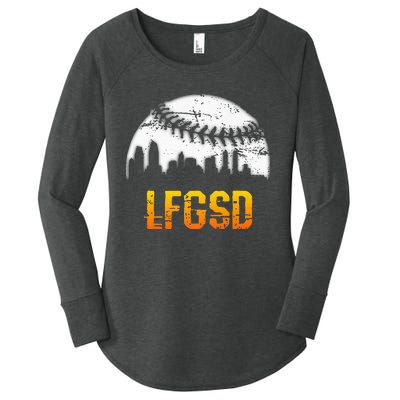 LFGSD San Diego Skyline Baseball Women's Perfect Tri Tunic Long Sleeve Shirt